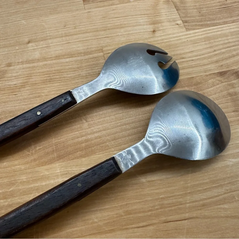 MCM Stainless Serving Set-Long Wood Handles- Japan